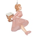 Décoration pendentif Ballerine Rose Beige 6x6x10 cm