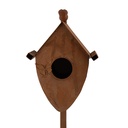 Gartenstecker Haus Braun 12x12x84 cm