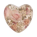 Deko Herz Beige Rosa 11x11x4 cm