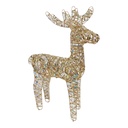 Weihnachtsdeko Rentier mit LED Goldfarbig 43x18x61 cm / 3xAA