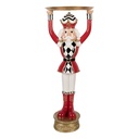 Decoration Nutcracker with platter Red Gold colored 30x30x65 cm