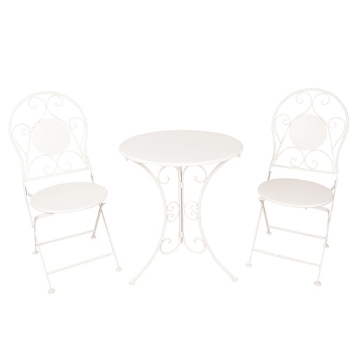 Tafel + 2 stoelen Ø 60x70 / 40x40x92 cm (2)