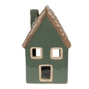 Porte-lampes de Noël chalet Vert, Marron 9x8x15 cm