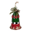 Décoration Cloche Rouge Vert Ø 24x36 cm