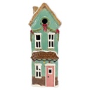 Kerzenhalter Weihnachten Häuschen Grün Braun 12x9x28 cm