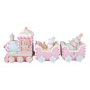 Decorazione Treno Rosa Verde 45x12x19 cm