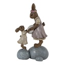 Décoration Lapin Marron Rose 10x6x17 cm