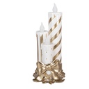 Bougie de décoration avec LED Couleur or Blanc 19x16x41 cm / 3xAA