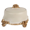 Boîte à bijoux Beige Couleur or Ø 14x9 cm