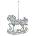 Pendentif décoratif cheval à bascule Couleur argent 10x3x10 cm