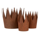Décoration Couronne royale (set de 3) Marron Ø 32x25 / Ø 17x21 / Ø 12x17 cm