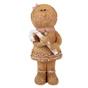 Decoration gingerbread man Brown White 8x7x16 cm