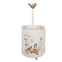 Porte-rouleau de cuisine Blanc Couleur or Ø 14x30 cm