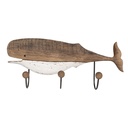 Porte-manteau mural 3 crochets Marron Blanc 53x10x23 cm