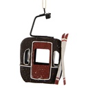 Décoration Télécabine Gris Rouge 7x5x12 cm