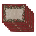 Set de table sets (6) Beige Rouge 33x45 cm