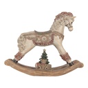 Decorazione Cavallo a dondolo Beige Rosso 55x14x46 cm