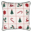 Cushion filled Beige Red 40x40x4 cm