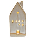 Dekoration Haus mit LED Beige 5x5x12 cm