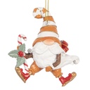 Decoration pendant Santa Claus Orange White 8x4x10 cm
