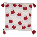 Kissen gefüllt Weiß Rot 45x5x45 cm