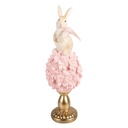 Decorazione Coniglio su uovo Beige Rosa Ø 11x32 cm
