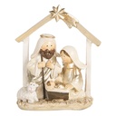 Weihnachtsdeko Weihnachtsgruppe Beige Goldfarbig 10x5x12 cm