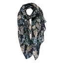 Schal Damen Muster Schwarz, Grau 90x180 cm