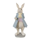 Deko Kaninchen Beige Blau 12x9x26 cm