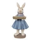 Deko Kaninchen Beige Blau 10x8x20 cm
