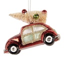 Palla di natale Rosso Color oro 8x4x6 cm