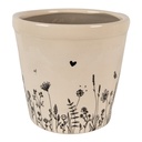 Blumentopf für Innen Beige, Schwarz Ø 15x14 cm