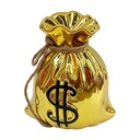 Salvadanaio Borsa per soldi Color argento 12x9x13 cm