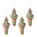 Weihnachtskugel Kupferfarbig set 4 Ø 6x14 cm