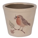 Vaso Porta Pianta Beige Marrone Ø 21x20 cm