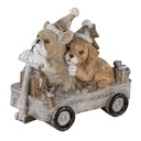 Image de décoration de Noël chiens Gris, Beige, Blanc 10x6x9 cm