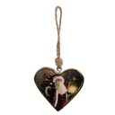 Ciondolo Decorativo Cuore Rosso Marrone 13x2x13 cm