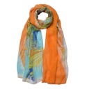 Foulard Donna Stampato Arancio 50x160 cm
