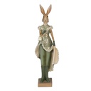 Decoration Statue Rabbit Green, Brown, Beige 11x8x33 cm