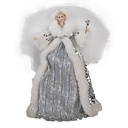 Decoration Statue Angel White Silver colored 20x15x28 cm