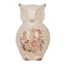 Statua Decorativa Gufo Beige Rosa 13x12x22 cm