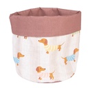 Brotkörbchen Beige Rosa Ø 15x16 cm
