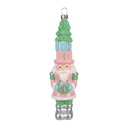 Christmas Bauble Pink Green 5x5x18 cm