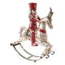 Décoration de casse-noisette sur cheval à bascule Rouge Blanc 32x10x35 cm