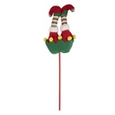 Decorazione Natale Gambe da elfo di Natale Verde Rosso 12x7x43 cm