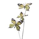 Decorazione Ramo con farfalle Verde Giallo 10x10x65 cm