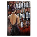 Wanddecoratie vrouw in bar 80x5x120 cm
