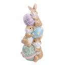 Decoration Statue Rabbits Brown Pink 31x25x72 cm