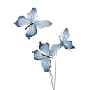 Decoration Branch with butterflies Blue White 10x10x65 cm