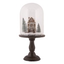 Glass Cloche with decoration LED Brown Ø 17x36 cm / 2xAAA